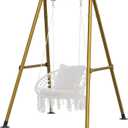 G TALECO GEAR Hammock Chair Stand,Heavy-Duty Steel Hammock Stand,300LBS Multi-Use Swing Stand for Outdoor IndoorHammock Chair not Include (Gold)