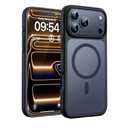 For iPhone 17 Pro Max Case, Compatible with Magsafe, Full Camera Protection, Built-in Magnetic Ring, Translucent Matte Phone Case for iPhone 17 Pro Max 6.9 Inch (Black)