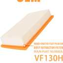VF130H Flat Pleated HEPA Filter Compatible with Bosch VAC090 VAC140 Series Dust Extractors, Only for Dry-Vacuuming Use