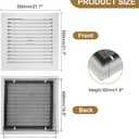 PATIKIL 20" x 20" Aluminum Return Grille, Return Air Vent Cover Linear Bar Removable Grille with Mesh Filter for Sidewall Wall Ceiling Floor HVAC System, White