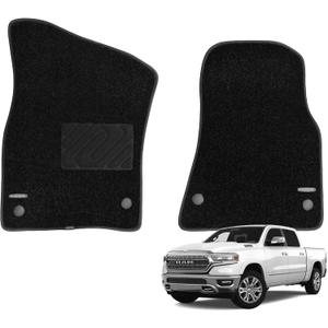 WENNEBIRD Superior Carpet Front Row Floor Mats for 2019-2024 Ram 1500 (Excludes Classic & 2025), 0.6-Inch Ultra-Thick, Noise-Reducing, All-Weather Waterproof Anti-Slip 2-Pc Set