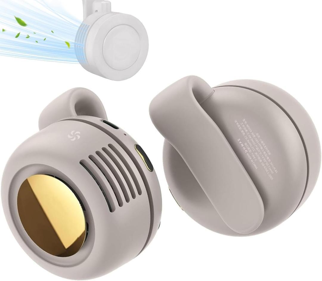 Portable Silent Bladeless Mini Fan, Portable Mini Clip On Fan for Shirt & Waist, Adjustable 3 Speeds Rechargeable Hands-Free, for Outdoor & Travel & Office, Travel Accessories - Ideal Gift