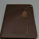 Genuine Leather Professioal Business Portfolio Padfolio Folder with Zipper, Conference Meeting Executive File Legal Document Organizer for Men, Work Portfolio for Meeting and TravelBrown