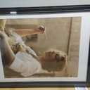 18x24 Black Poster Frame, Tempered Glass with Mat for 16x20