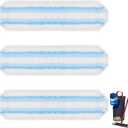 RONSUNG 3 Pack Microfiber Mop Pads Replacements Compatible with H2prO Flat Mop System, Washable & Reusable Refills for Deep Floor Cleaning, Fits for O Cedar H2prO Model