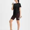 baleaf Women's Short Sleeve Workout Tops Athletic Running Shirts Quick Dry T-Shirts Loose Fit Gym Yoga Tee UPF 50+ (Black, S)