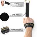 Weightlifting Wrist Straps with Superior Wrist Support Used for Deadlifting, Bodybuilding, Powerlifting and Newly Designed D-Rings for a Cable Gym Workout! Weight Lifting Straps