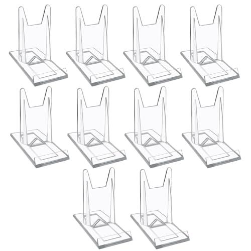 Bonsicoky 10 Pack Adjustable Clear Acrylic Book Display Stands - Mini Easel Holders for Home Office Decor and Festive Displays - Perfect for Home or Office