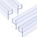 Shower Door Side Seal Strip 4 Pack x 39 Inch H for 3/8" Thick Glass Frameless Shower Door Bottom Seal Strip Door Sweep Ultra Clear Rubber Shower Door Leak Guard