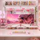 34 Inch Pink Ultrawide Curved Gaming Monitor 165Hz, 3440x1440 WQHD