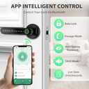 Smart Door Lock with Knob, Keyless Entry Door Locks with Handle, Fingerprint Door Knob for Bedroom/Front Door/Apartment,Generate Passcode Remotely Black