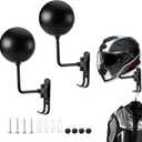 Motorcycle Helmet Holder (2 Pack) Wall Mount, Helmet Hanger 180 Rotation Helmet Rack with Double Hook for Football Helmet, Bicycle Helmet, Hat, Cap, Sportswear, Motorcycle Accessories