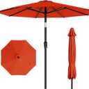 AreShark 10 FT Outdoor Patio Umbrella, Patio Table Umbrella with Push Button Tilt and Crank, Outdoor Patio Umbrellas with 8 Fiberglass Ribs, Patio Umbrellas for Market, Garden, Pool (Red)
