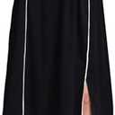 POPZONE Women's Midi Skirts Elastic High Waist A-Line Skirts Below The Knee Stretchy Solid Summer Long Skirts for Women, M