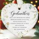 7 x Godmother Christmas Ornament - Godmother Ornaments from Godchild - Godmom Gifts for Christmas from Godchild - Ceramic Hanging Ornament 2025