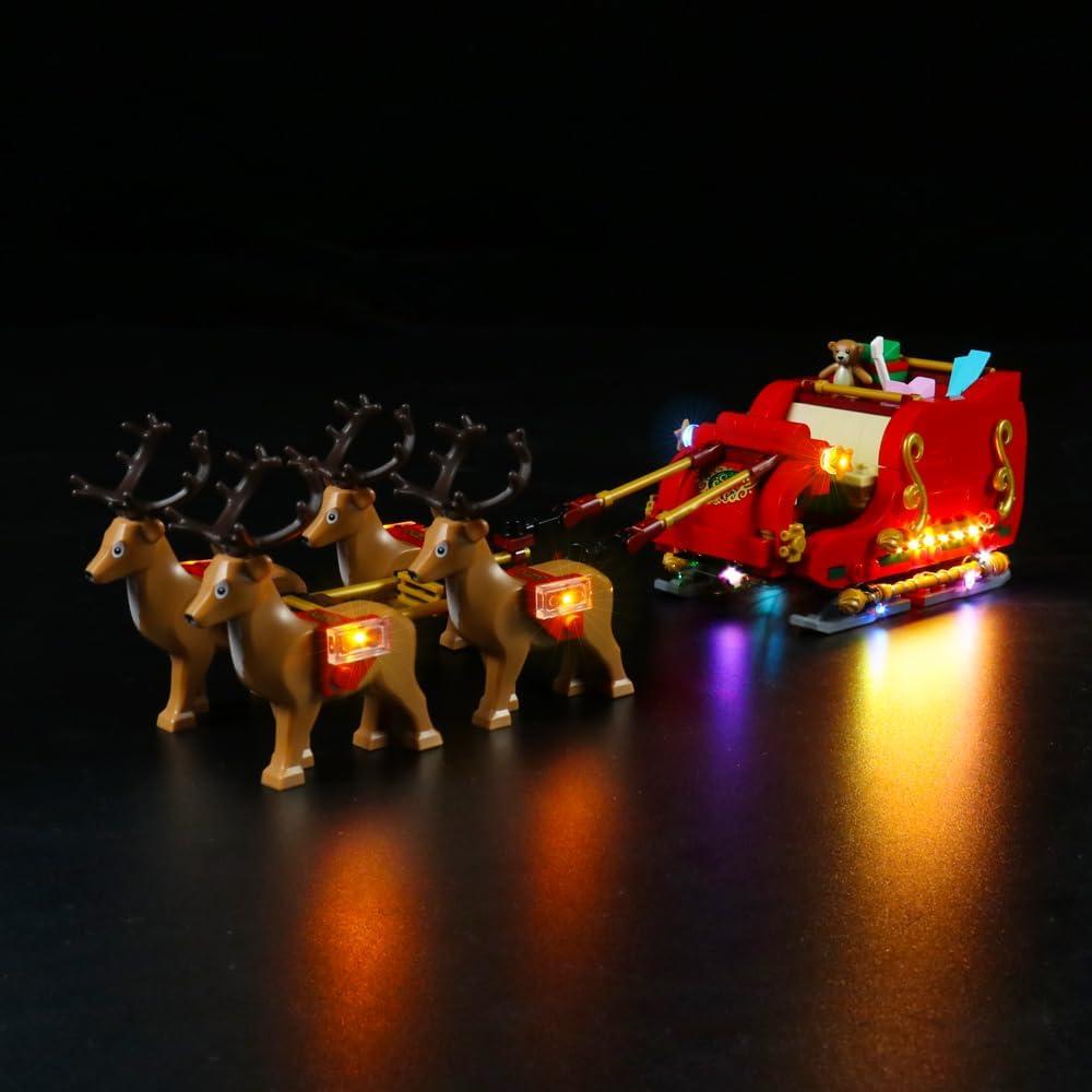 Led Light Kit Compatible with Lego Santa Sleigh 40499 - Lego Sets Not Included, Vonado Led Lighting Kit Compatible with Lego Christmas Set