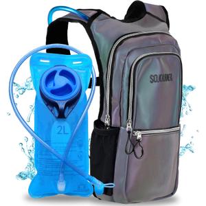 Sojourner Hydration Pack, Hydration Backpack - Water Backpack with 2l Hydration Bladder, Festival Essential - Rave Hydration Pack Hydropack Hydro for Hiking, Running, Biking, Festival Gear (Luminous - Green)