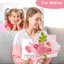 Crochet Flower Bouquet, Handmade Crochet Flowers Bouquet for Anniversary, Mother's Day, Valentine's Day, Graduation, Christmas, Birthday Gift for Women Wife Lover (Include Card) Pink