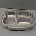 Stainless Steel Lunch Box for Kids & Adults - 25 oz - Leakproof 3 Compartment Metal Lunch Container - 18/8 Stainless Steel Bento Box - Ideal for School, Office & Outdoor - Dishwasher Safe (Khaki)