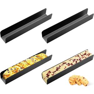 U-Shape Biscuit Cake Bread Mold, Non-Stick Cranberry Cookie Mold, Rectangular Cookie & Bread Mold for Baking for Making Cranberry Cookies, Biscotti Set of 4