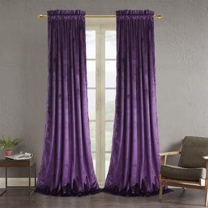 Roslynwood Purple Velvet Curtains for Living Room - Velvet Curtain Panels Privacy Rod Pocket Window Drapes for Bedroom,W52 by L84 inches, 2 Panels