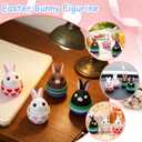 Easter Bunny Egg Figurines Set of Four 3D Printed PLA Decorative Easter Basket Fillers Party Favors for Office Desk/Car Interior Decor