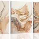 Framed 3Pcs Neutral Abstract Canvas Prints Wall Art 16x24 inches, 16x24Framed