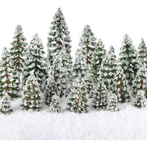 Skylety 35 Pieces Model Trees 6.3-1.2 Inch Mixed Miniature Trees Diorama Supplies Fake Plants Train Scenery Landscape Christmas Village Architecture DIY Crafts(Dark Green,Snowy Cedar)