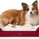EHEYCIGA Orthopedic Dog Beds for Extra Large Dogs, Waterproof Memory Foam XL Pet Bed with Sides, Non-Slip Bottom and Egg-Crate Foam Big Dog Couch Bed with Washable Removable Cover,Red