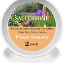 2 Pack Plant Saucer Pot Tray 4 6 8 10 12 14 16 19 22 26 Inch Large Plastic Planter Saucers, Heavy Drainage Tray for Indoors No Holes, Durable Plant Plate Water Catcher (19 Inch White)