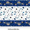 3 Pcs Graduation Pattern Tablecloth, Graduation Tablecovers Congrats Grad Rectangle Disposable Plastic Tablecloth for Kitchen Dining Picnic Tabletop Decoration, 54 x 87 Inch