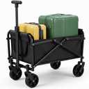 120L Small Collapsible Wagon Cart Foldable Garden Cart with All Terrain Wheels, Large Capacity Utility Wagon for Beach, Camping, Grocery, Shopping, Outdoor Sports