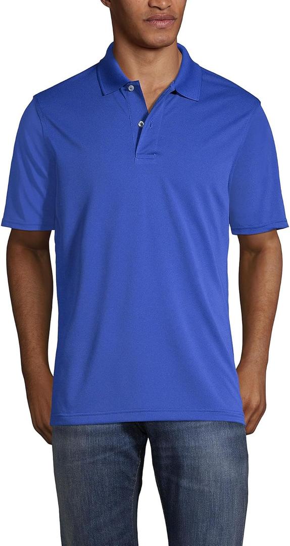 Lands' End Essentials Men's Short Sleeve Polyester Polo Shirt - Easy Care Breathable Classic Fit,XL