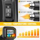 SEEKONE 1800W Heat Gun with LCD Digital Display Compact Design Hot Air Gun Variable Temperature Control 122-120250- 650with Memory Function and 4 Nozzles for Crafts, Vinyl Wrap, Shrink Tubing