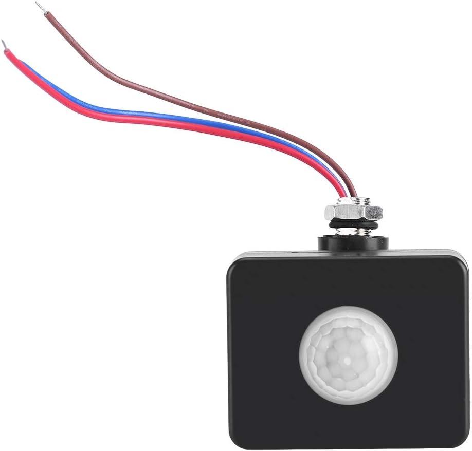 Outdoor AC Motion Sensor, Black Waterproof Sensor Detector, 110-240V Sensor Module for Night for Courtyard Use with Lights