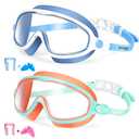 2 Pack Kids Swim Goggles for 3-15 UV Protection Anti-Fog Pool Water Swimming Goggles For Boys Girls Youth Toddler