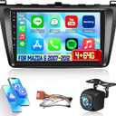 [Qualcomm 8 Core 4+64G] Car Radio for Mazda 6 2007-2012 with Wireless Carplay and Android Auto - 9 Inch 1280 * 720 IPS Touchscreen Android Car Stereo - DSP/GPS/SWC/Bluetooth + AHD Backup Camera