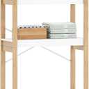 Spirich Over The Toilet Storage Shelf, 3-Tier Over Toilet Bathroom Organizer, Space-Saving Above Toilet Storage Shelf Rack with Bamboo Frame