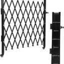 Single Foldable Security Gate 85" H x 95" W Aluminum Expandable Fence Portable Safety Barrier with Casters Retractable Driveway Gates 360Rolling Barricade Gate Mobile Barricade Safety Barrier