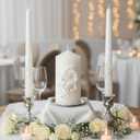 Irenare Unity Candles with Holder for Wedding Ceremony Unity Candle Set Wedding Table Decorations Accessories for Formal Events Church (Ceramic Flowers)