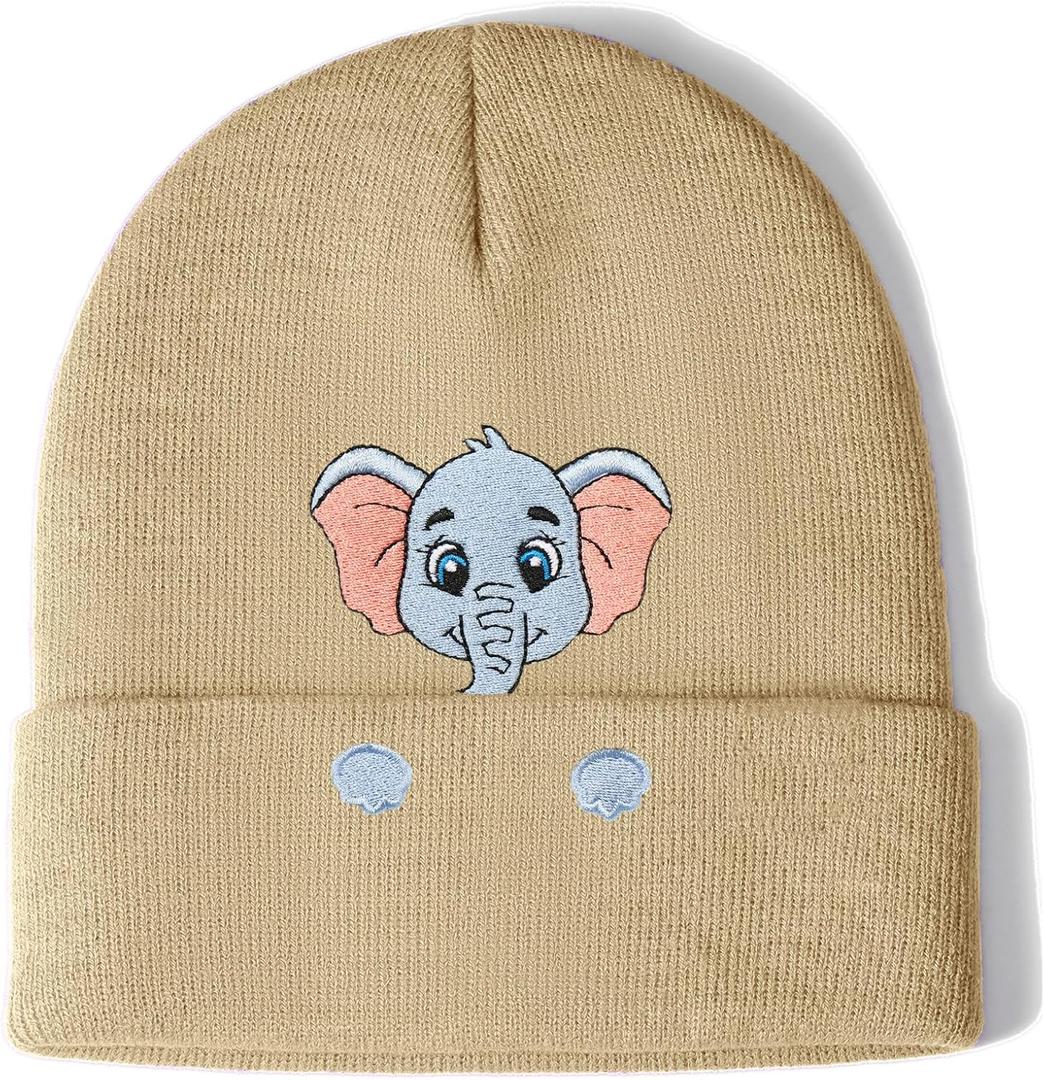 Elephant Gifts Embroidered Hat for Women Men Thank You Gift Animal Lover Birthday Christmas Stocking Stuffers Gifts Stuff (Beige)