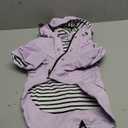 Morezi Dog Zip Up Raincoat with Reflective Buttons, Rain/Water Resistant, Adjustable Drawstring, Removable Hood, Raincoats with Legs 8lbs to 80lbs Purple - M