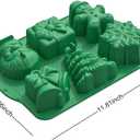 Christmas Silicone Molds, Chocolate Candy Molds Set DIY Christmas Tree, Gingerbread Man, Snowflake, Claus Bells Baking Molds for Mini Cakes, Handmade Soap, Chocolate, Jello, Candy and Candles (Green)