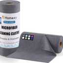 Homaxy Tear Away Dish Cloths Rolls, 40 Sheets-11.8" X 11.8", Reusable Washable Dish Towels for Kitchen, Ultra Absorbent and Quick Drying Microfiber Cleaning Rags, Grey