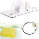Adjustable Slab Soap Cutter, Acrylic Push Soap Cutter with Single Wire, DIY Handmade Soap Candles Trimming Loaf Cutting Tools, Soap Making Loaf Slicer