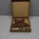 Rattan Natural Star Christmas Tree Topper - Rustic Farmhouse Xmas Treetop with 50 Warm LED Lights for Indoor Christmas Tree Decorations Holiday Seasonal Decor