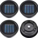 ELUTENG Solar Light Replacement Top 4 Pack (Top Size 2.76 inch, Bottom Size 2.42 inch) LED Solar Lantern Light Lids Outdoor Waterproof Replacement Solar Light Tops Warm White LED