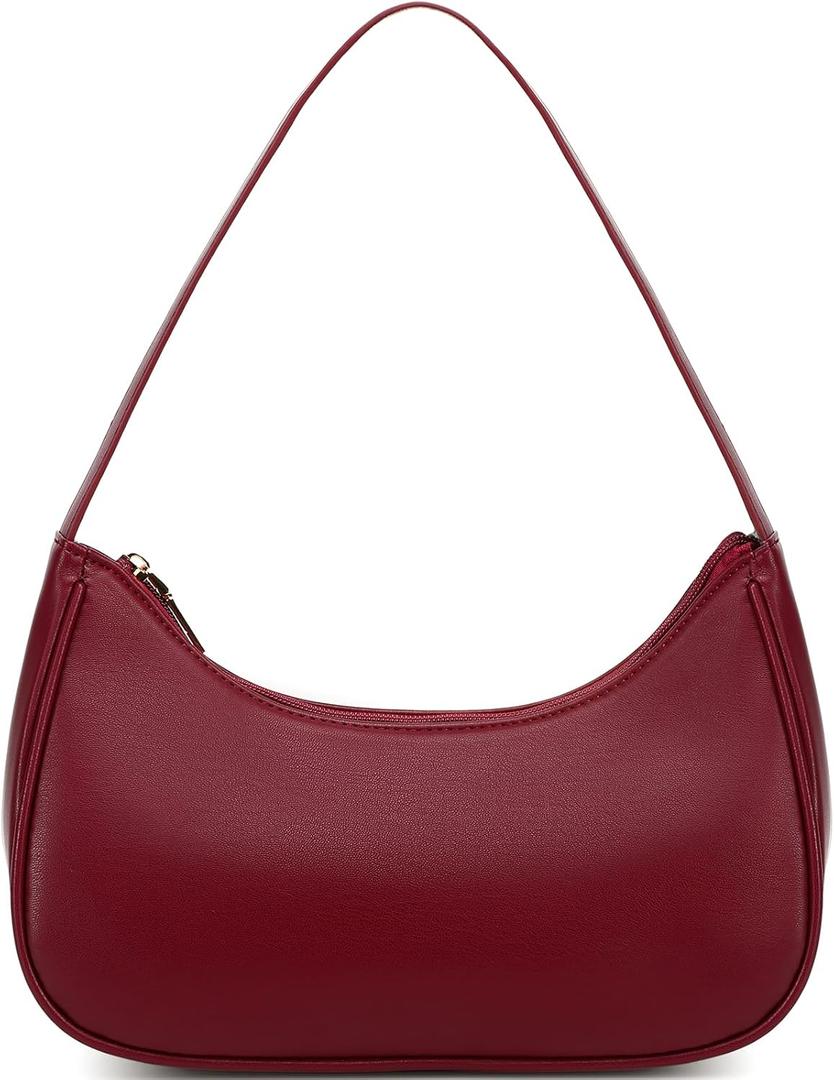 Fashion shoulder Bag for Women's Cute Hobo Tote Handbag Mini Clutch Underarm Purse for Daily Use/Work/Travel/Casual Outings (Cherry)