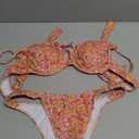 SOLY HUX Women's 2 Piece Bikini Sets Boho Floral Print Underwire Swimsuit Tie Front Cut Out Bathing Suit, L