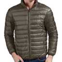 Little Beauty Packable Puffer Jacket for Men Lightweight Warm Winter Puffy Coats Windproof Insulated Jacket Casual Hiking Travel Green, M (Green, L)